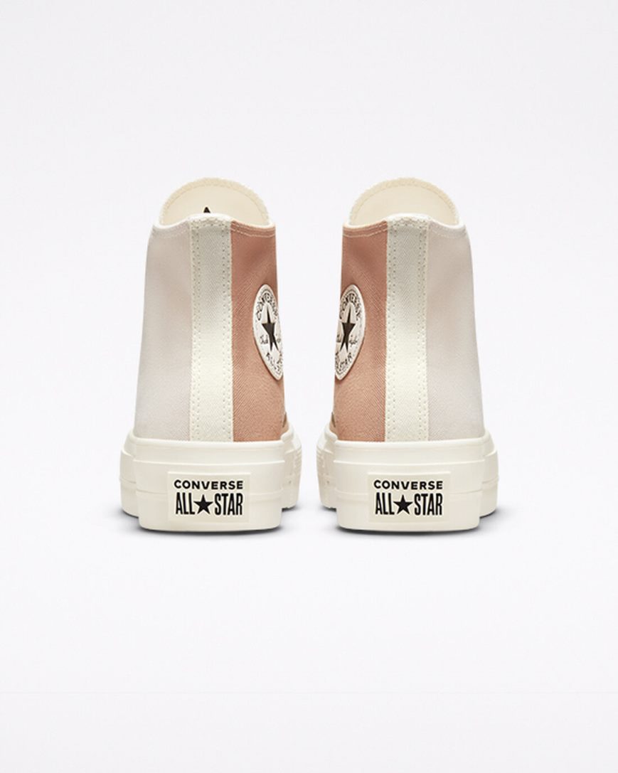 Women's Converse Chuck Taylor All Star Lift Tri-Panel High Top Platform Shoes Apricot / Grey | AU 06458R